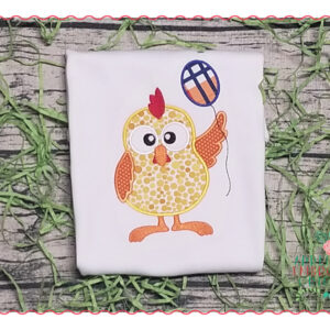 512 Birthday Chicken with Balloon Applique Design