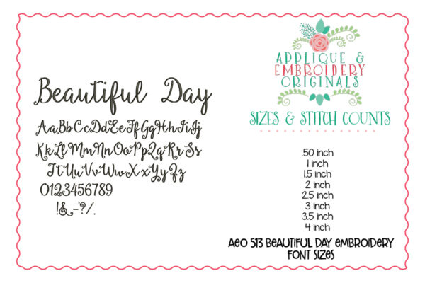 550 Daydreamer Script Embroidery Font - Image 3