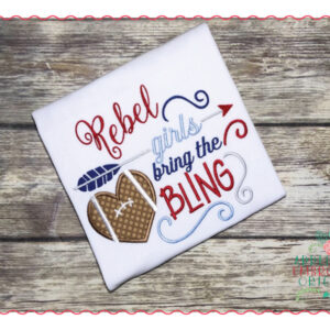 518 Football Girls Bring Bling Cheer Applique Design