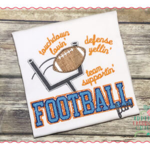 519 Football Fan Goal Post Touchdown Applique Design