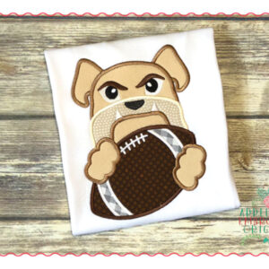 522 Bulldog Dawg Football Mascot Applique Design