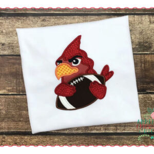 523 Cardinal Football Mascot Applique Design