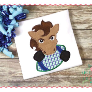 528 Horse Mustang Football Mascot Applique Design