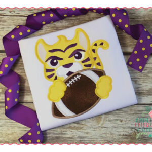 532 Tiger Paw Football Mascot Applique Design