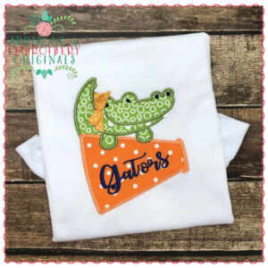 537 Gator Megaphone Football Mascot Applique Design