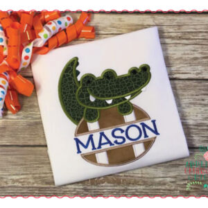 544 Split Football Gator Mascot Applique Design