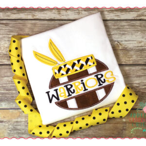 545 Split Football Indian Headdress Mascot Applique Design