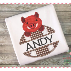 546 Split Football Razorback Mascot Applique Design