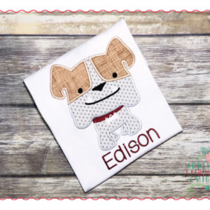 548 Bulldog Football Mascot Applique Design