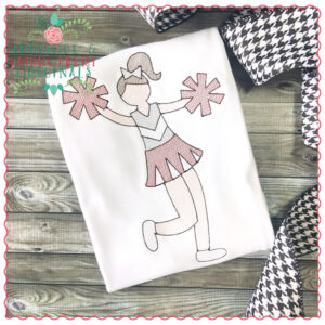 551 Cheerleader Spirit Sketch Quick Embroidery Design