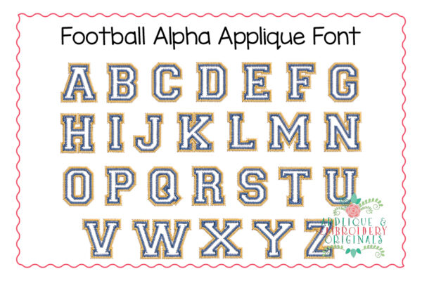 551 Football Block Alpha Applique Font
