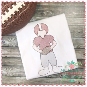 553 Football Player Sketch Quick Embroidery Design