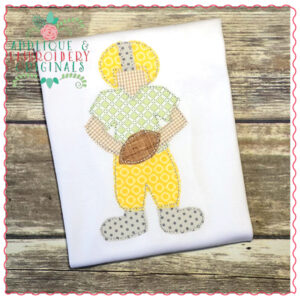 566 Football Player Simple Stitch Applique Design