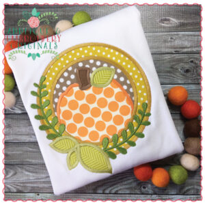 570 Pumpkin Circle Flora Applique Design