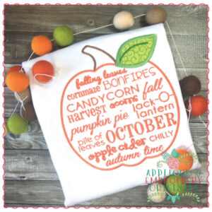 572 Pumpkin Word Art Applique Design