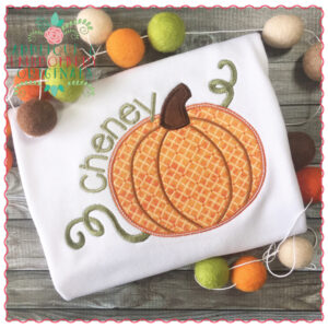 577 Pumpkin with Tendrils Applique Design
