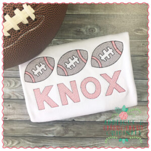 585 Football Trio Slant Sketch Embroidery Design
