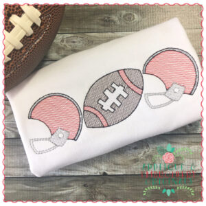 587 Football Helmet Trio Sketch Embroidery Design