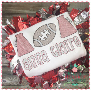 588 Football Megaphone Trio Sketch Embroidery Design