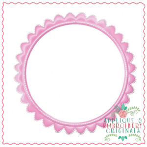 591 Scalloped Circular Frame Mini Embroidery Design