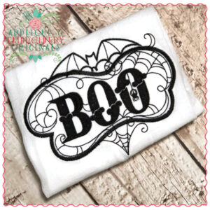 596 Spiderweb Boo Applique Design