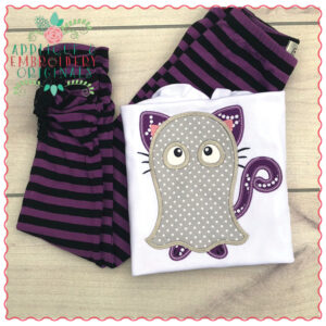 603 Ghost Kitty Applique Design