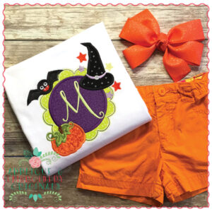 604 Scalloped Witches Frame Applique Design