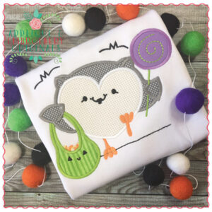 607 Sweet Vampire Owl Applique Design