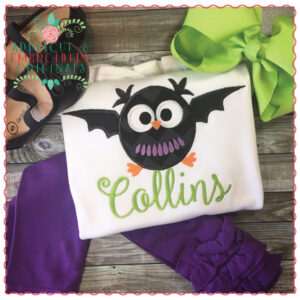 609 Owl Bat Applique Design