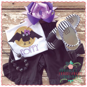 610 Flying Bat Applique Design