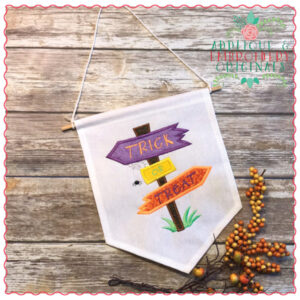 631 Trick or Treat Sign Applique Design
