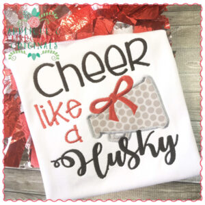 636 I Cheer Like Megaphone Bow Applique Design