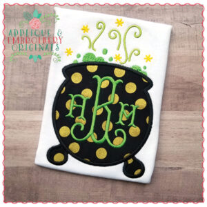 642 Witch's Cauldron Monogram Applique Design