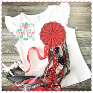 648 Mum Homecoming Football Ribbon In The Hoop Corsage Applique Design