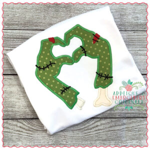 654 Zombie Heart Hands Applique Design