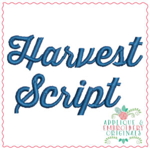 664 Harvest Script Embroidery Font