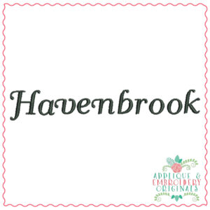 665 Havenbrook Framed Monogram Script Embroidery Font