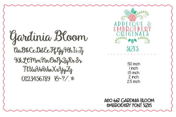 667 Gardenia Bloom Embroidery Font - Image 5
