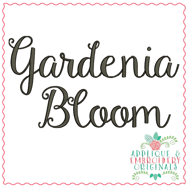 667 Gardenia Bloom Embroidery Font