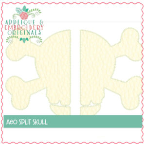 681 Split Skull Bones Applique Design