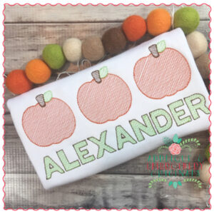 692 Pumpkin Trio Sketch Embroidery Design