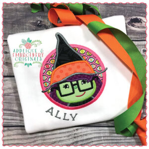 705 Witch with Glasses Patch Applique Design