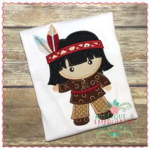 709 Native American Boy Applique Design
