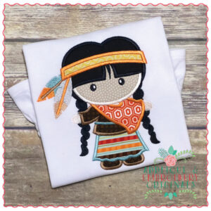 710 Native American Girl Applique Design