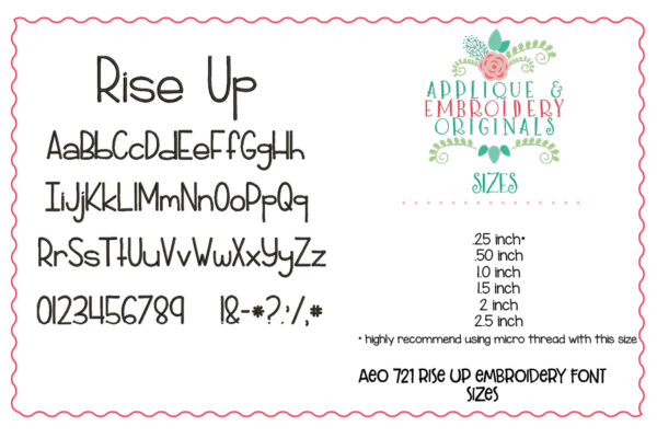721 Rise Up Embroidery Font - Image 3