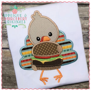736 Turkey Burger Applique Design