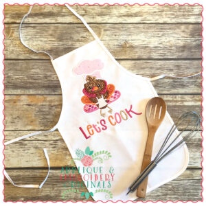 737 Turkey Chef Applique Design