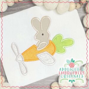 925 Bunny Plane All-In-One Applique Design