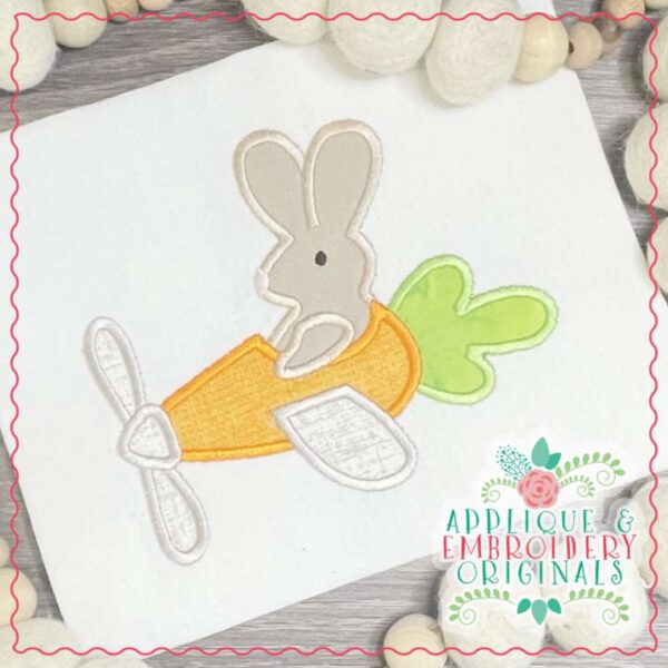 925 Bunny Plane All-In-One Applique Design