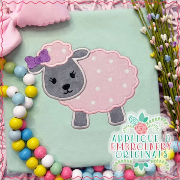 929 Lamb Girl All-In-One Applique Design